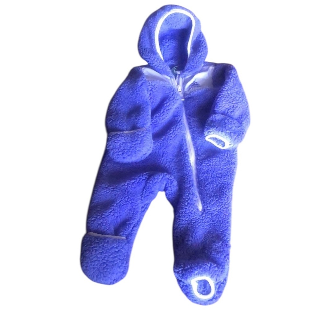 Baby girl Snozu purple size 3/6 months fleece one piece winter snow outfit